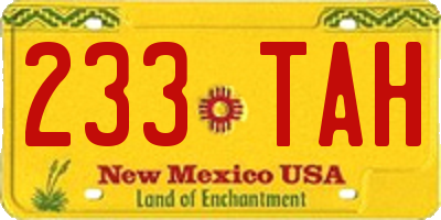NM license plate 233TAH