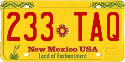 NM license plate 233TAQ