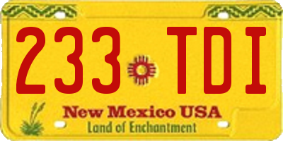 NM license plate 233TDI