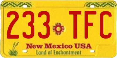 NM license plate 233TFC
