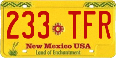 NM license plate 233TFR