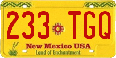NM license plate 233TGQ