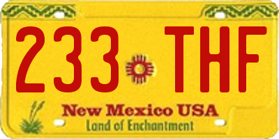 NM license plate 233THF