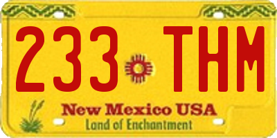 NM license plate 233THM