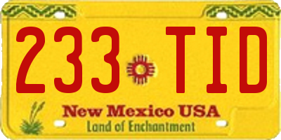 NM license plate 233TID