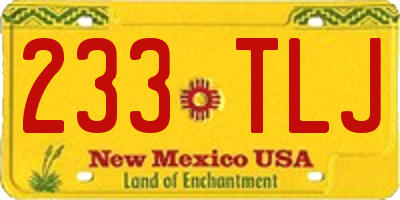 NM license plate 233TLJ