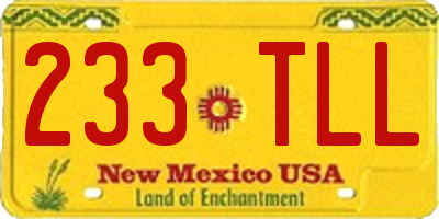 NM license plate 233TLL