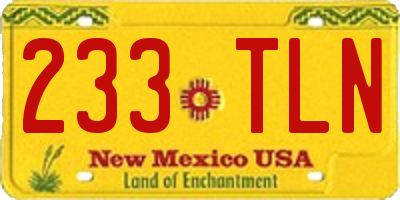 NM license plate 233TLN
