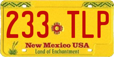 NM license plate 233TLP