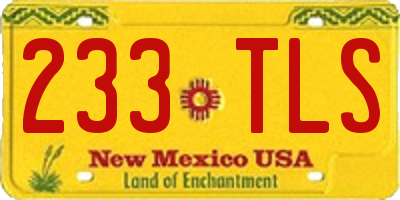 NM license plate 233TLS