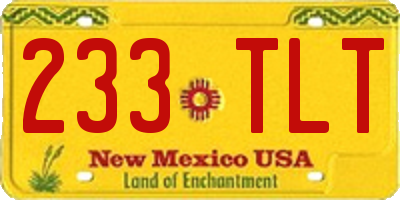 NM license plate 233TLT