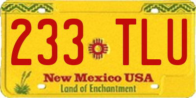 NM license plate 233TLU