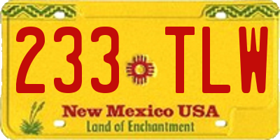 NM license plate 233TLW