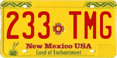 NM license plate 233TMG