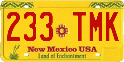 NM license plate 233TMK