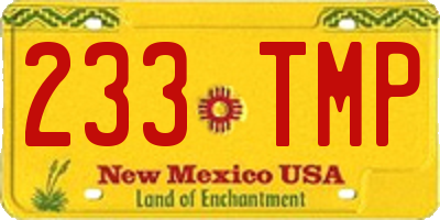 NM license plate 233TMP