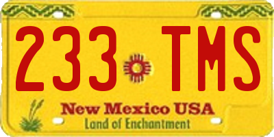 NM license plate 233TMS