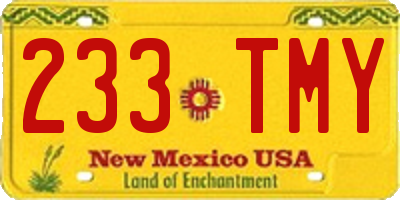 NM license plate 233TMY