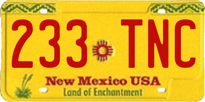 NM license plate 233TNC