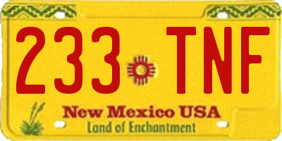 NM license plate 233TNF
