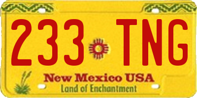 NM license plate 233TNG