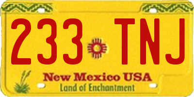 NM license plate 233TNJ