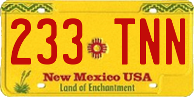 NM license plate 233TNN