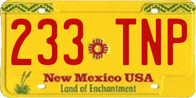 NM license plate 233TNP