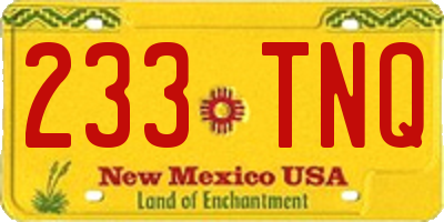NM license plate 233TNQ