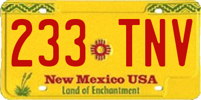 NM license plate 233TNV