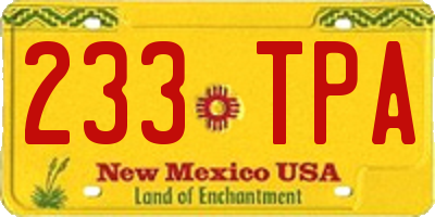 NM license plate 233TPA