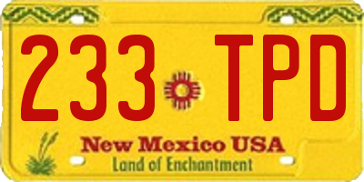 NM license plate 233TPD