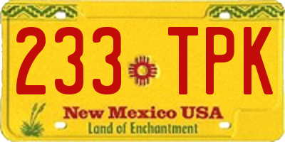 NM license plate 233TPK