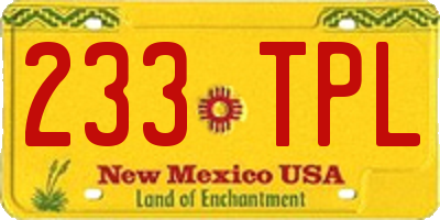 NM license plate 233TPL