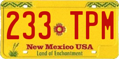 NM license plate 233TPM