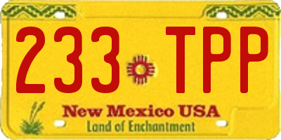 NM license plate 233TPP