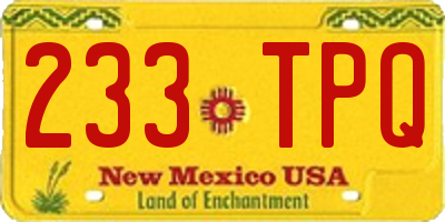 NM license plate 233TPQ