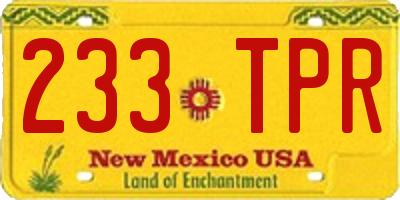 NM license plate 233TPR