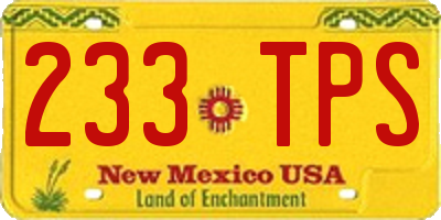 NM license plate 233TPS