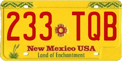 NM license plate 233TQB