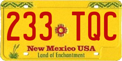 NM license plate 233TQC