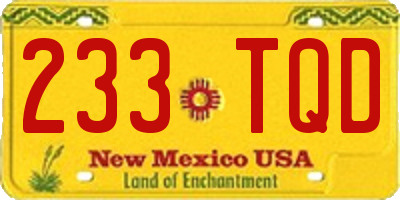 NM license plate 233TQD