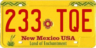 NM license plate 233TQE