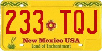 NM license plate 233TQJ