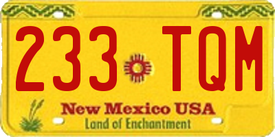 NM license plate 233TQM