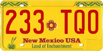 NM license plate 233TQO