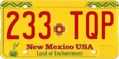 NM license plate 233TQP