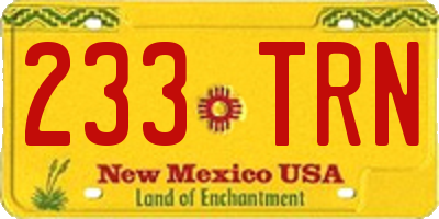 NM license plate 233TRN