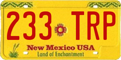 NM license plate 233TRP