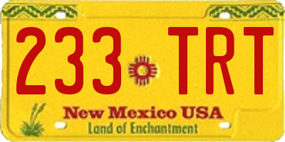NM license plate 233TRT